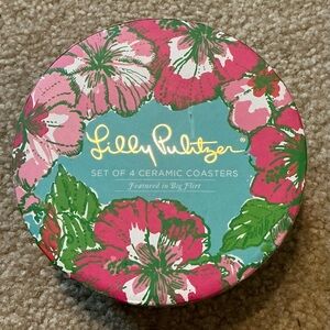 Lilly Pulitzer Ceramic Coaster Set New